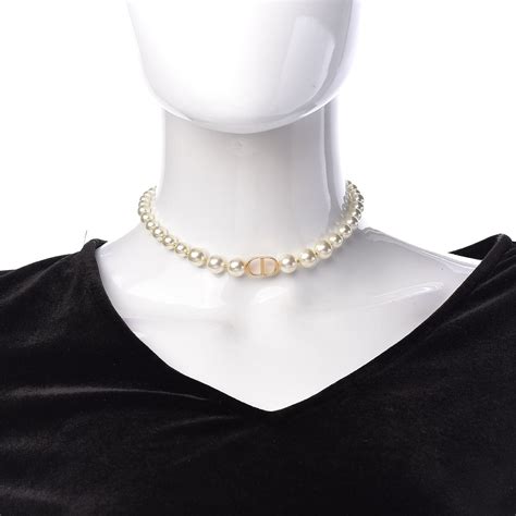 dior necklace pearl price|christian Dior pearl choker necklace.